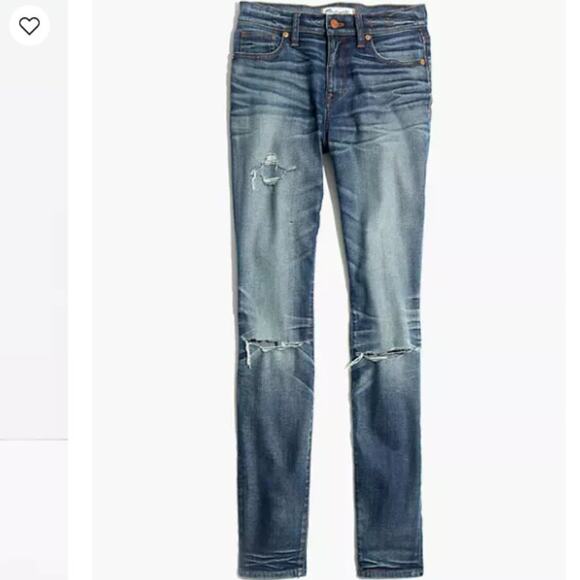 Madewell 9" High-Rise Skinny Jeans: Torn-Knee - Picture 2 of 13